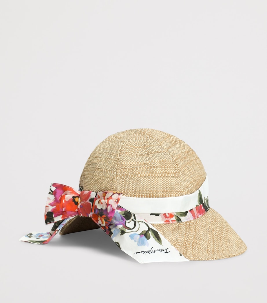 Dolce&Gabbana raffia floral-band sun hat - British product