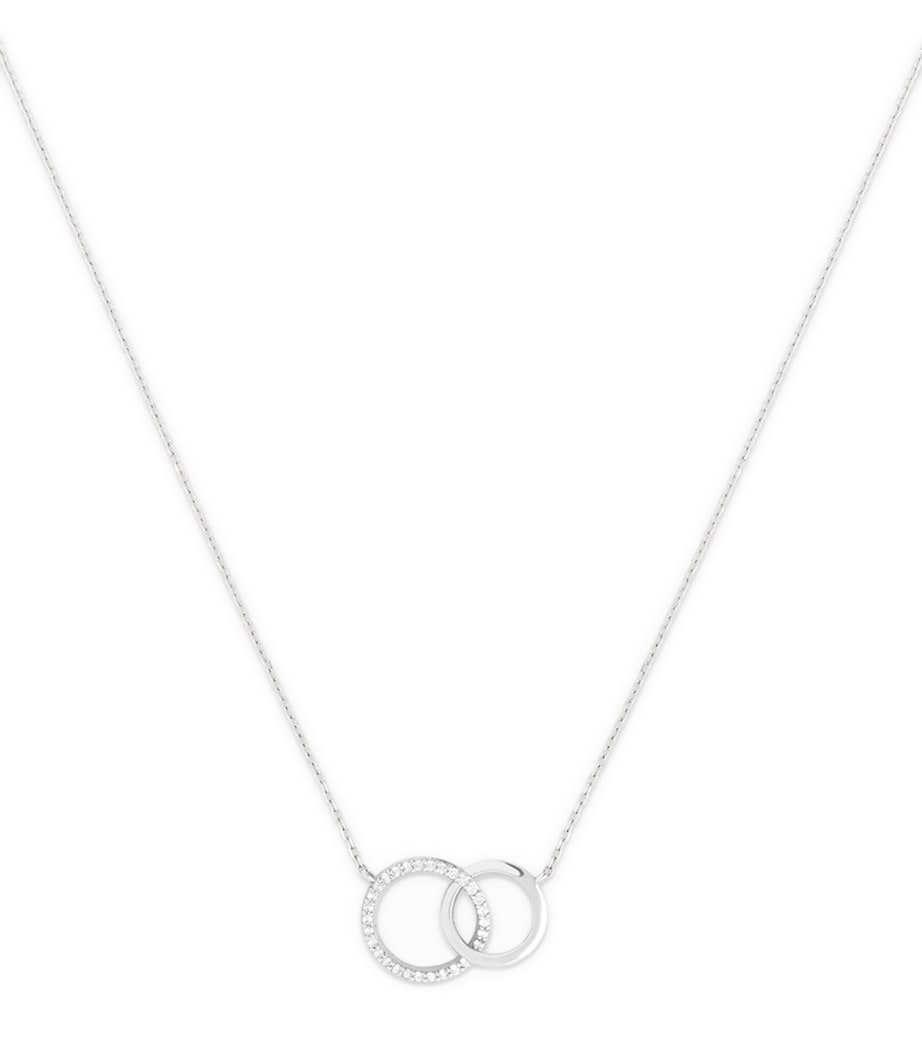 Astrid & Miyu Orbit necklace white gold topaz (British brand)