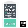 Dove Men+Care Sensitive Hair + Face + Body Wash 400ml Men's Toiletries Boots   