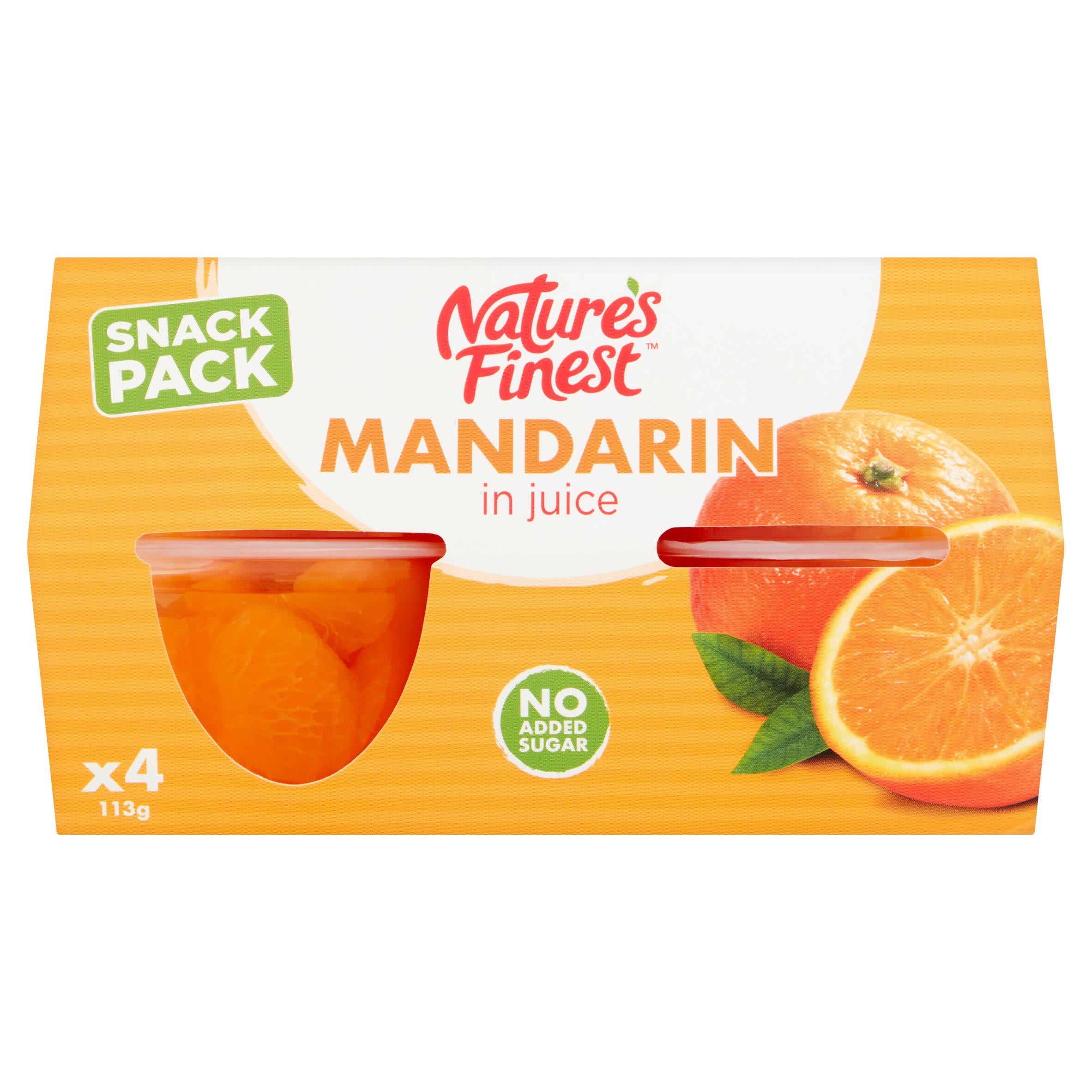 Nature's Finest Mandarin in Juice 4x113g Food cupboard essentials Sainsburys   