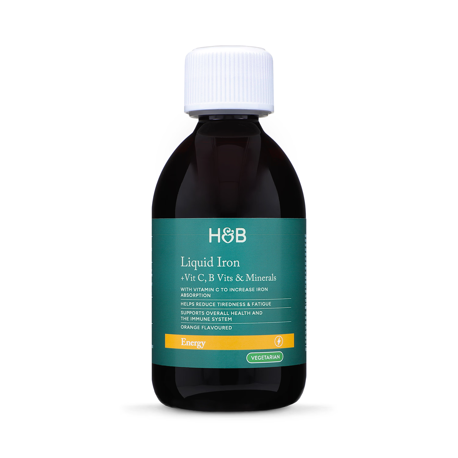 Holland & Barrett Iron supplement liquid orange flavour 250ml, UK version