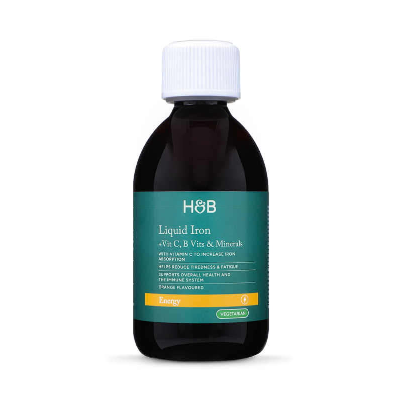 Holland & Barrett Iron supplement liquid orange flavour 250ml, UK version
