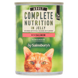 Sainsbury's Complete Nutrition 1+ Adult Cat Food with Salmon in Jelly 400g Cat cans & tins Sainsburys   