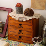 Livingandhome rustic wooden organizer with three drawers, imported from the UK