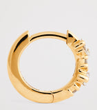 Suzanne Kalan yellow gold princess cut diamond huggie earrings, UK version