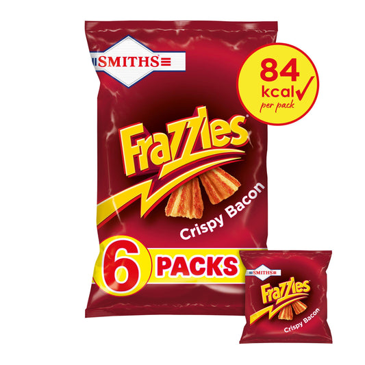 Smiths Frazzles Crispy Bacon Multipack Snacks Crisps 6x18g GOODS Sainsburys   