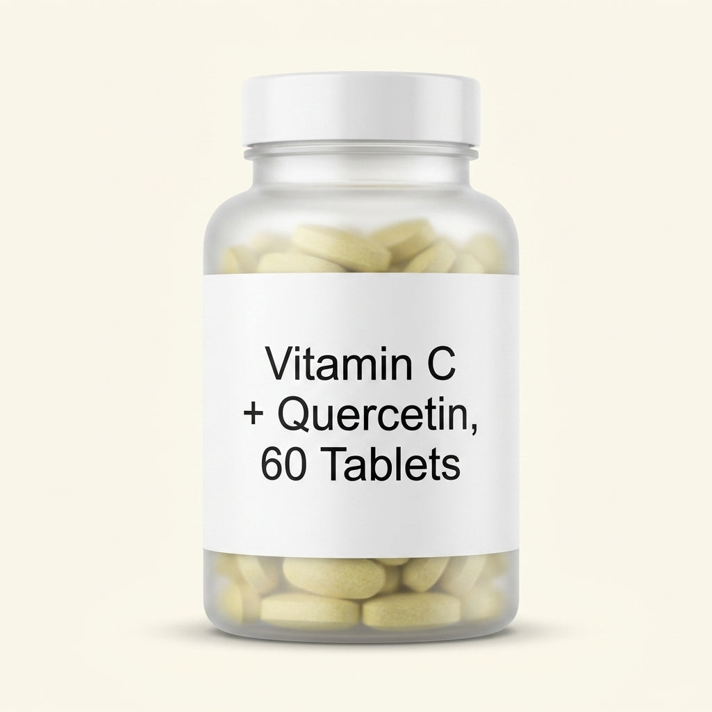 Holland & Barrett Quercetin Plus Vitamin C supplement 60 tablets (British brand)