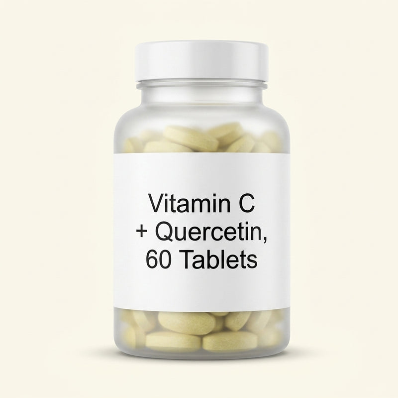 Holland & Barrett Quercetin Plus Vitamin C supplement 60 tablets (British brand)