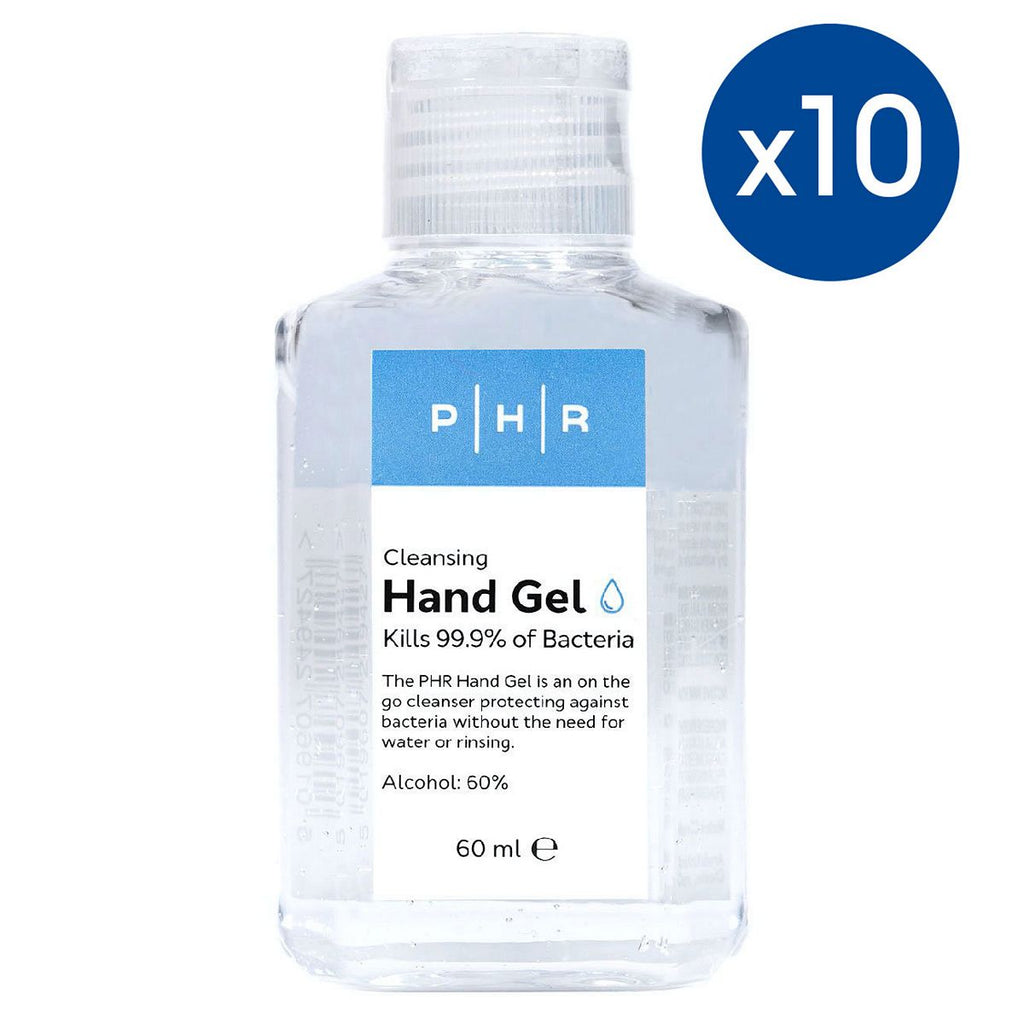 Pack of 10 PHR Hand Sanitiser Gel 60ml