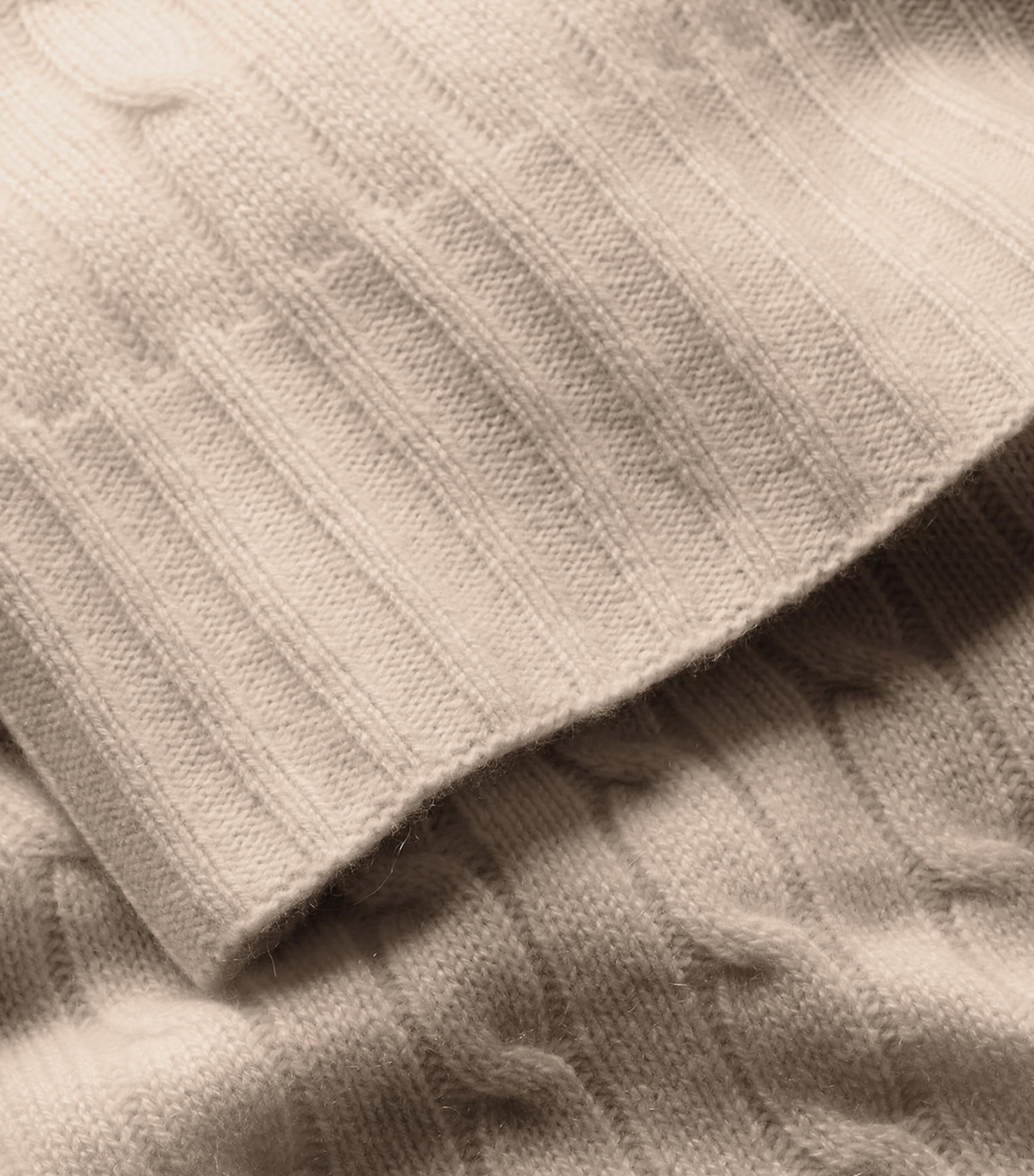Ralph Lauren cashmere cable-knit throw 60cm x 60cm, imported from the UK