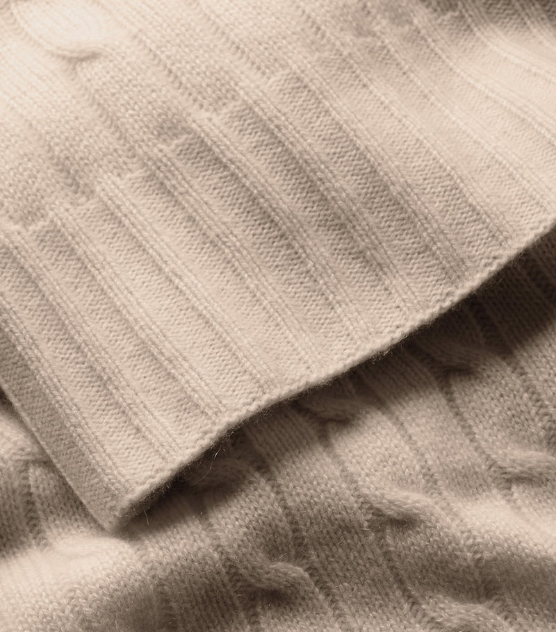 Ralph Lauren cashmere cable-knit throw 60cm x 60cm, imported from the UK