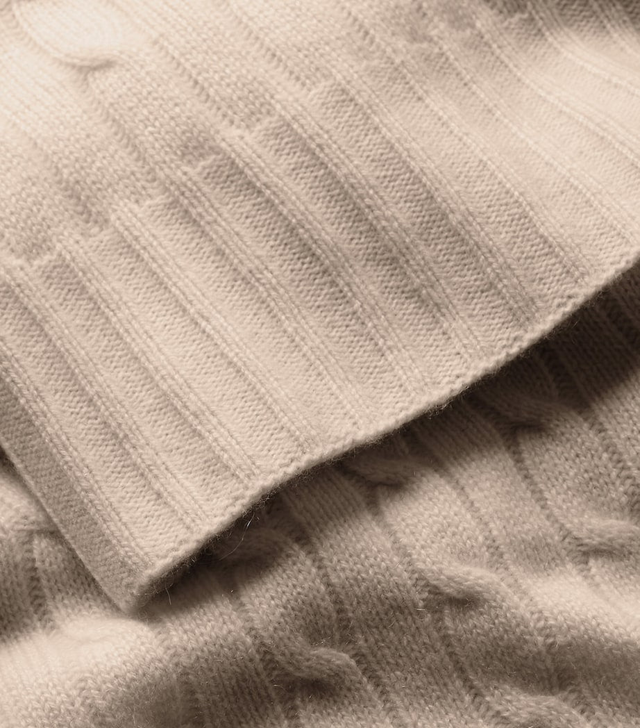 Ralph Lauren cashmere cable-knit throw 60cm x 60cm, imported from the UK