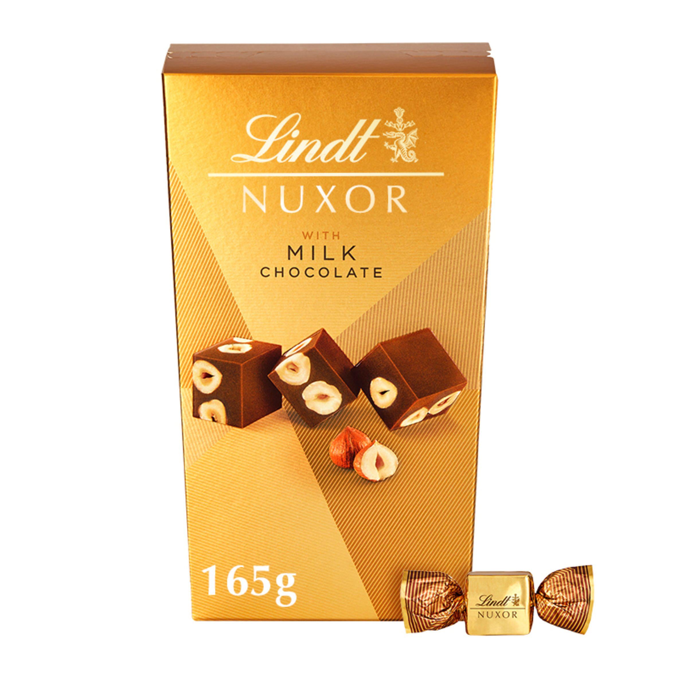 Lindt Nuxor with Milk Chocolate & Whole Roasted Hazelnuts Box 165g GOODS Sainsburys   