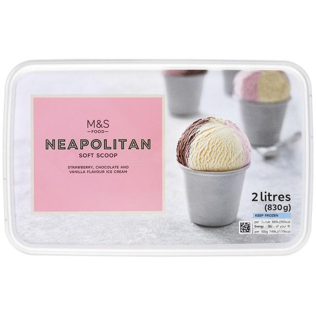 M&S Neapolitan Soft Scoop Ice Cream   2L GOODS M&S   