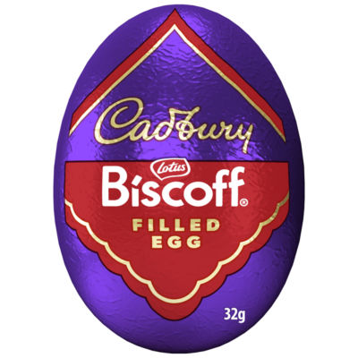Cadbury Biscoff filled chocolate egg 32g, imported from the UK