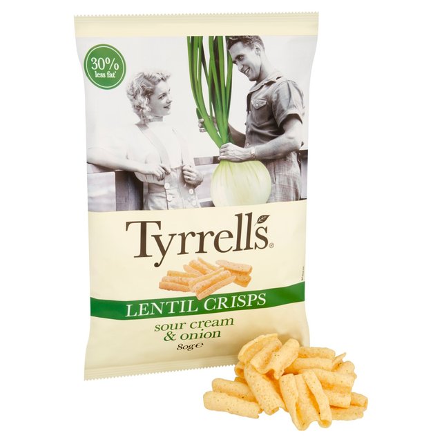 Tyrrells Lentil Sharing Crisps Sour Cream & Onion   80g GOODS M&S   