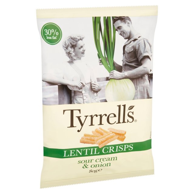 Tyrrells Lentil Sharing Crisps Sour Cream & Onion   80g GOODS M&S   