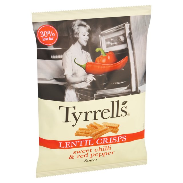 Tyrrells Lentil Sharing Crisps Sweet Chilli & Red Pepper   80g GOODS M&S   