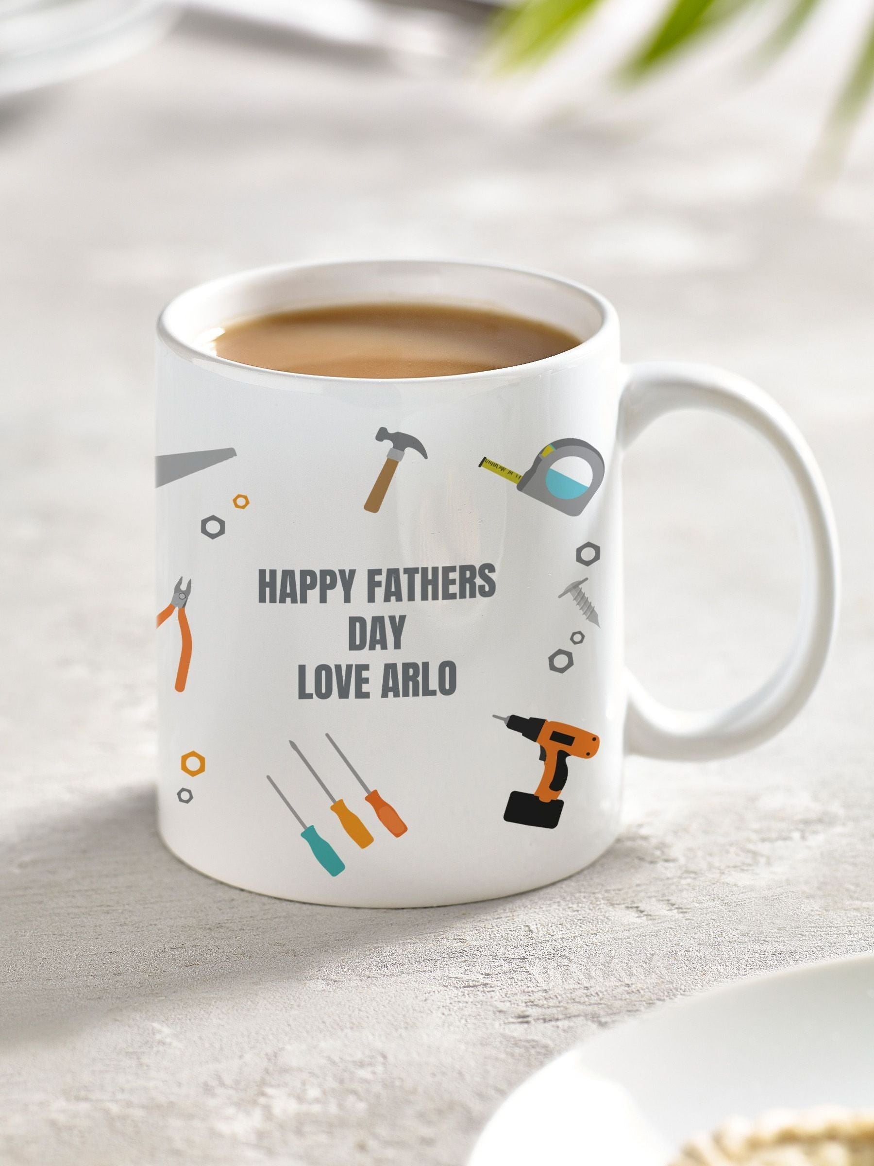 Loveabode personalised Father's Day mug and coaster set 11oz, UK version