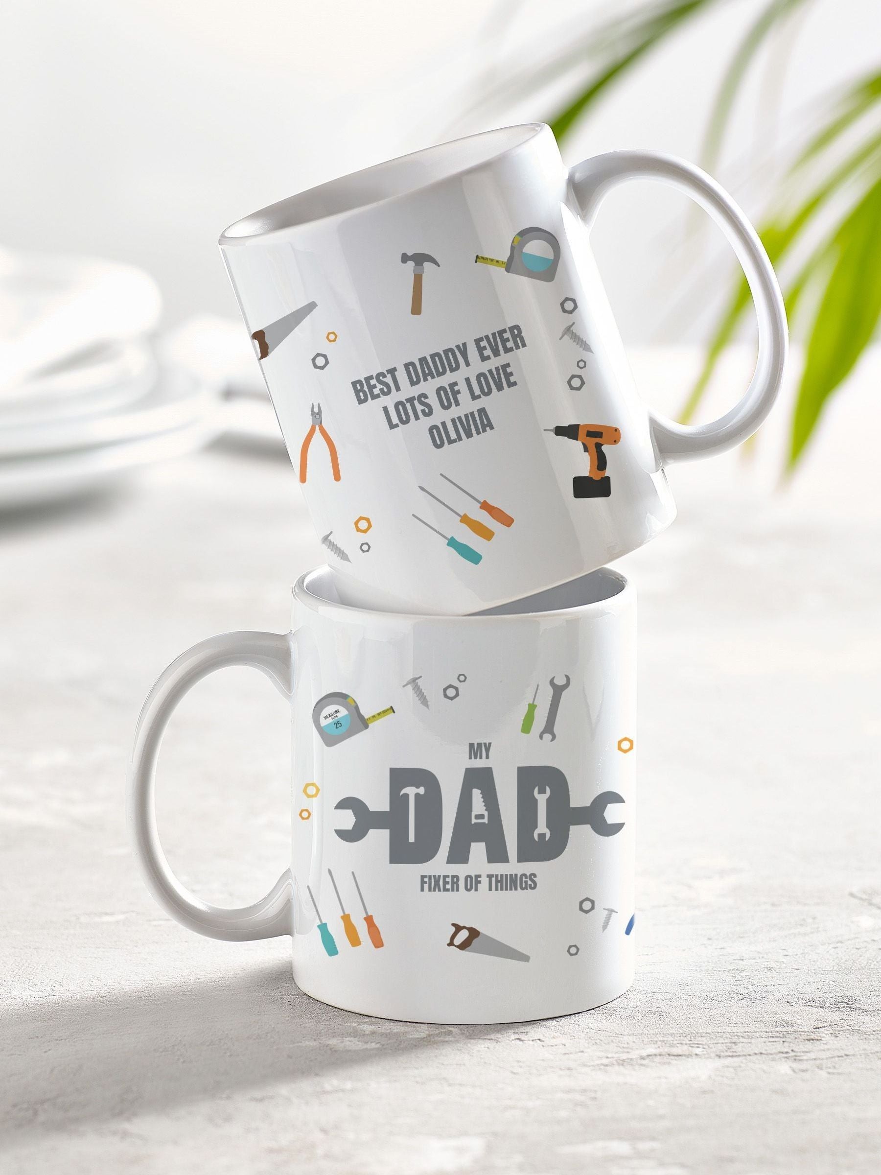 Loveabode personalised Father's Day mug and coaster set 11oz, UK version