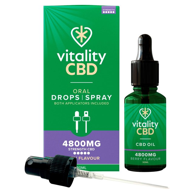 Vitality CBD Berry Spray with MCT Oil 4800mg   30ml