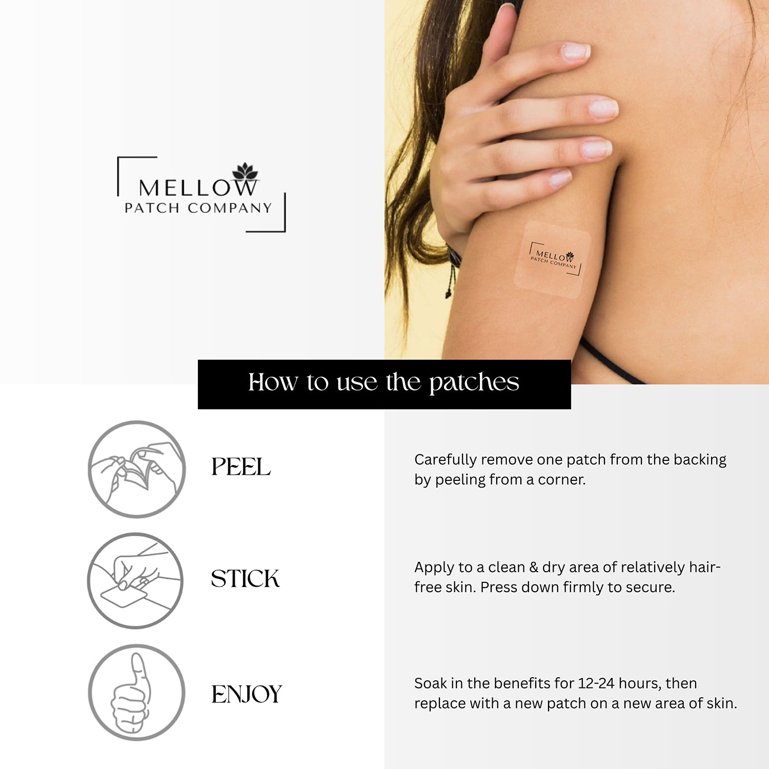 Mellow Patch natural topical patch 18 piece, imported from the UK