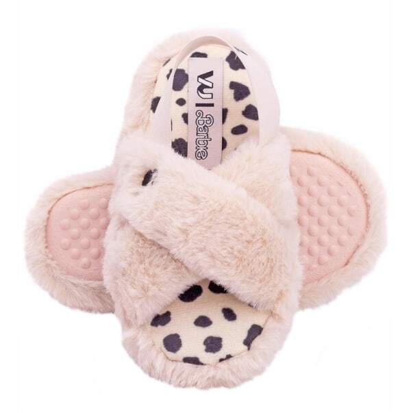 Barbie Girls Faux Fur Slip-on Slippers (10) GOODS Superdrug   