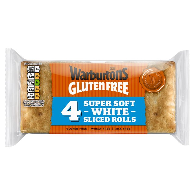 Warburtons Gluten Free White Square Rolls   4 per pack