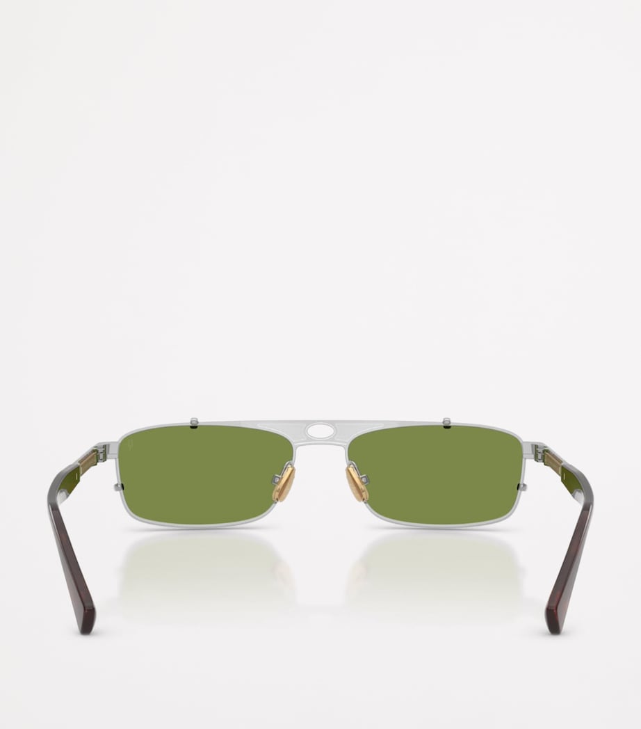Brunello Cucinelli Paloma rectangular titanium sunglasses, UK version