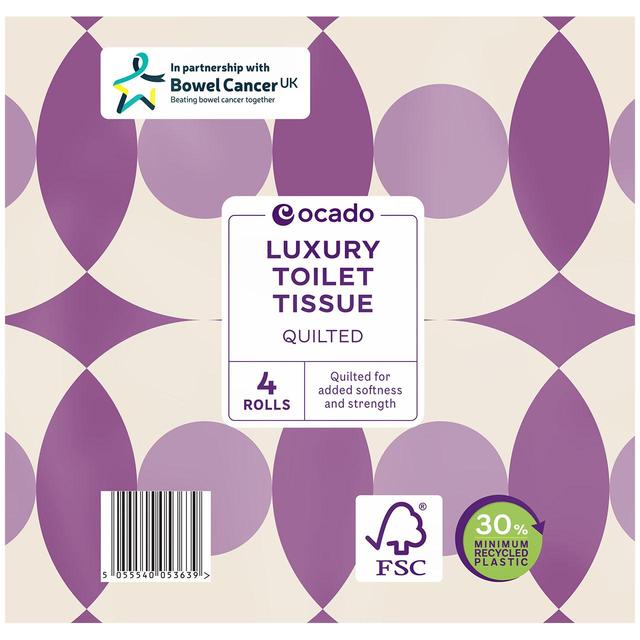 Ocado Luxury Quilted Toilet Tissue   4 per pack GOODS M&S   