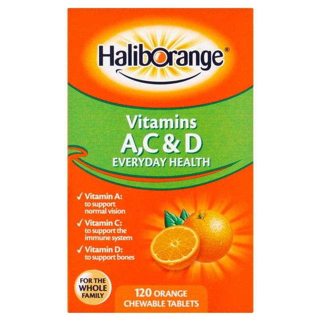 Haliborange Whole Family Vitamin A C & D Orange Chewable Tablets    120 per pack GOODS M&S   