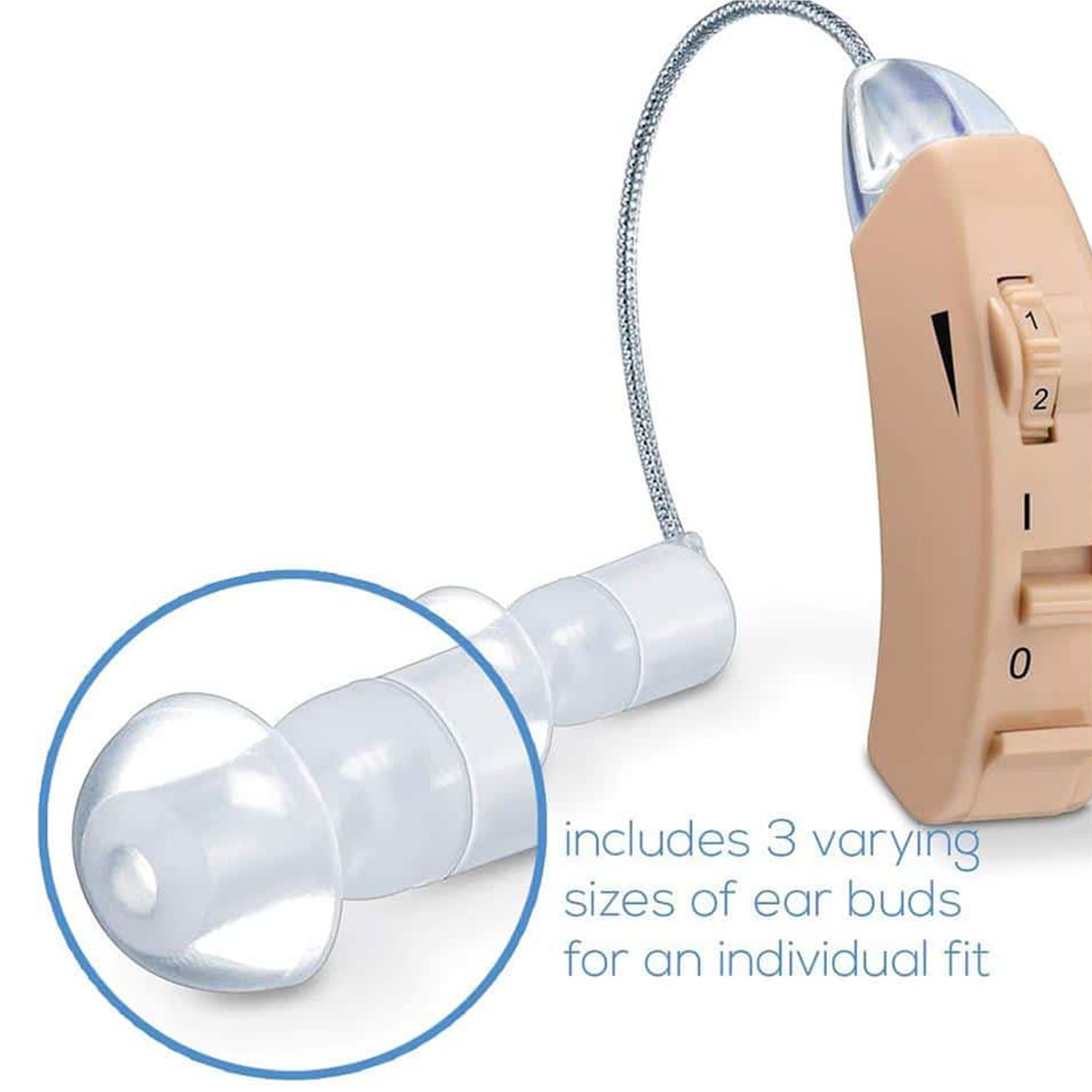 Beurer hearing amplifier HA50 white device behind ear (British brand)