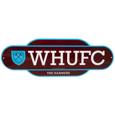 Superdrug West Ham United FC Retro Hanging Metal Sign 44cm x 15cm- Buy online at McGrocer