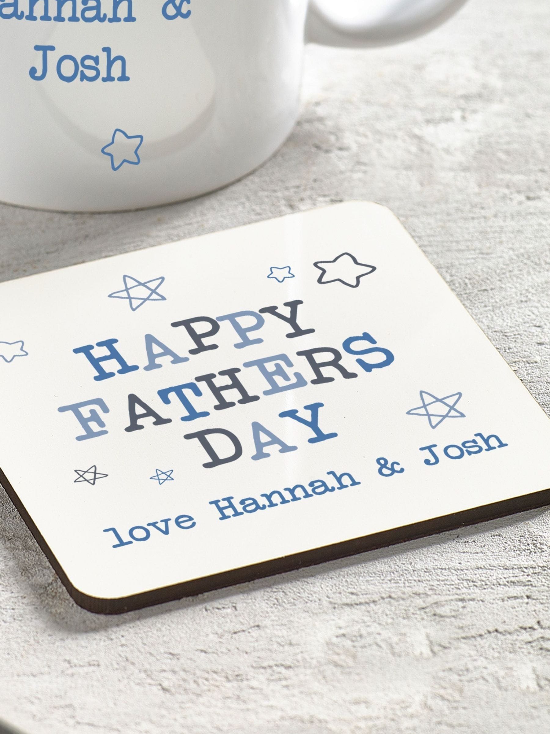 Loveabode personalised Father's Day mug and coaster set, UK version