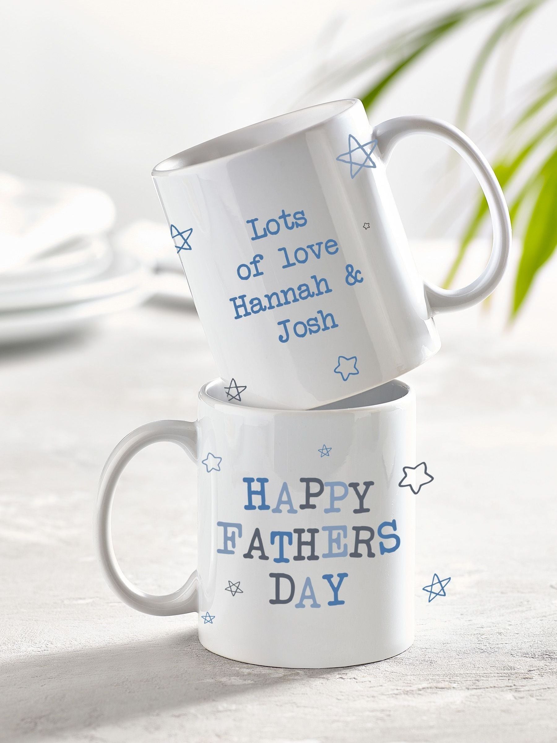 Loveabode personalised Father's Day mug and coaster set, UK version