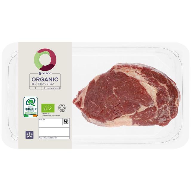 Ocado Organic 1 Beef Ribeye Steak   225g