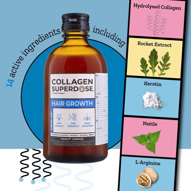 Collagen Superdose by Gold Collagen Hair Growth 30 day   300ml GOODS M&S   