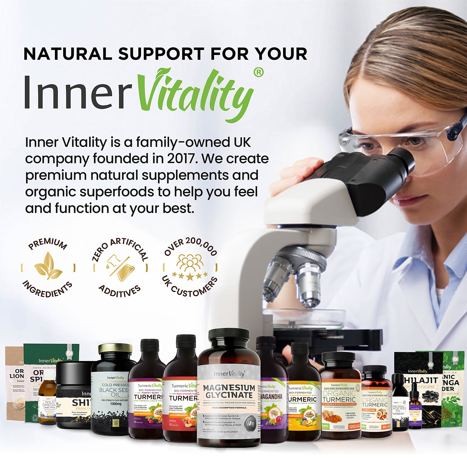 Inner Vitality Magnesium Glycinate capsules 180, imported from the UK