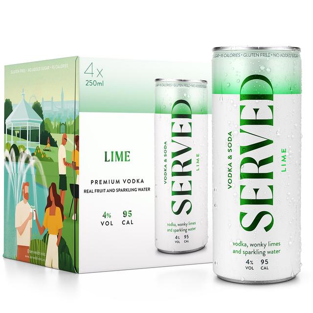 Served Lime Hard Seltzer   4 x 250ml