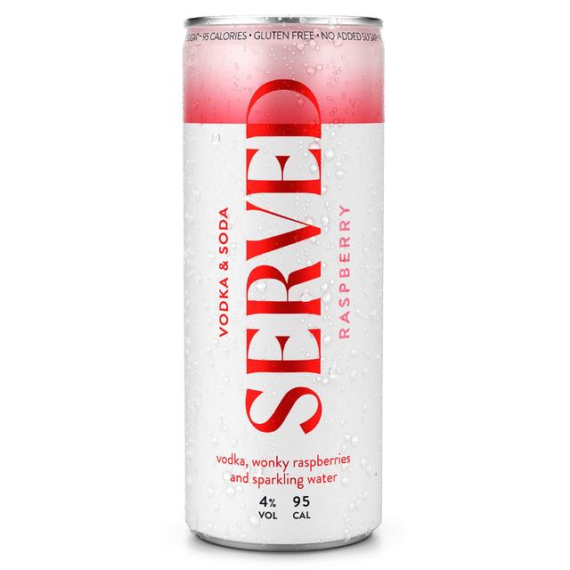 Served Raspberry Hard Seltzer   4 x 250ml GOODS M&S   