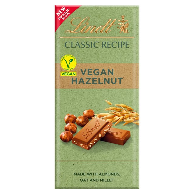 Lindt Classic Recipe Vegan Hazelnut Chocolate Bar   100g GOODS M&S   