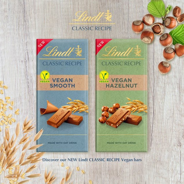 Lindt Classic Recipe Vegan Hazelnut Chocolate Bar   100g GOODS M&S   