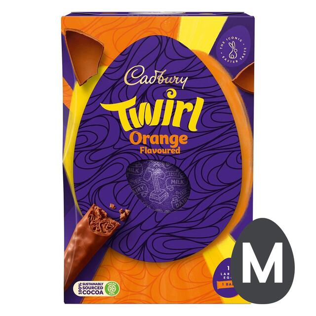 Cadbury Chocolate Twirl Orange Easter Egg   198g