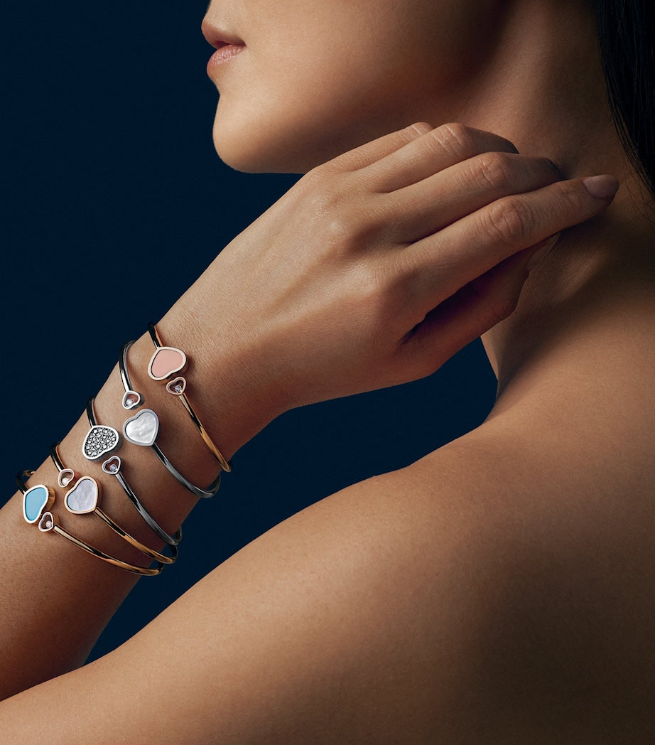 Chopard Happy Hearts bangle rose gold diamond, imported from the UK