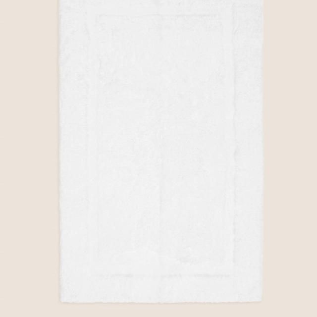 M&S Egyptian Cotton Luxury Bath Mat One Size White GOODS M&S   