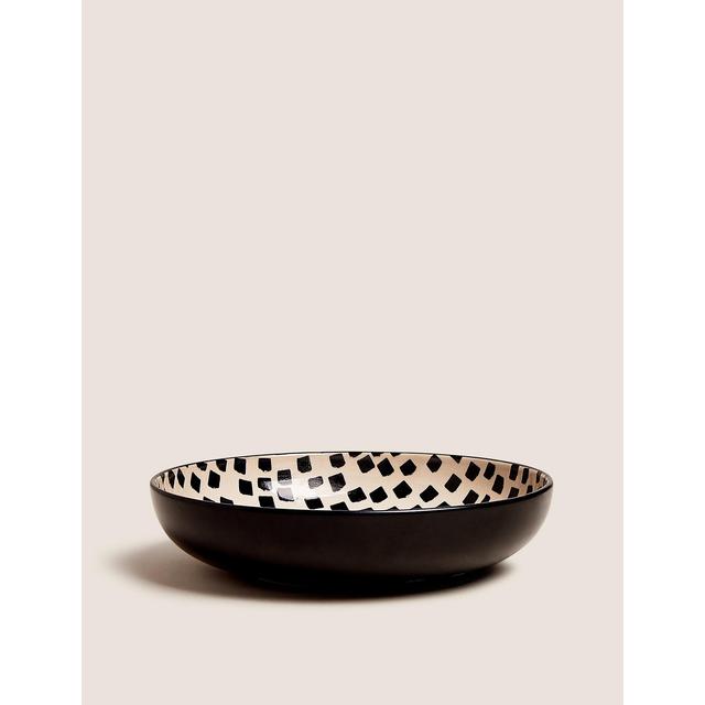 M&S Tribeca Stoneware Pasta Bowl One Size Black Mix GOODS M&S   