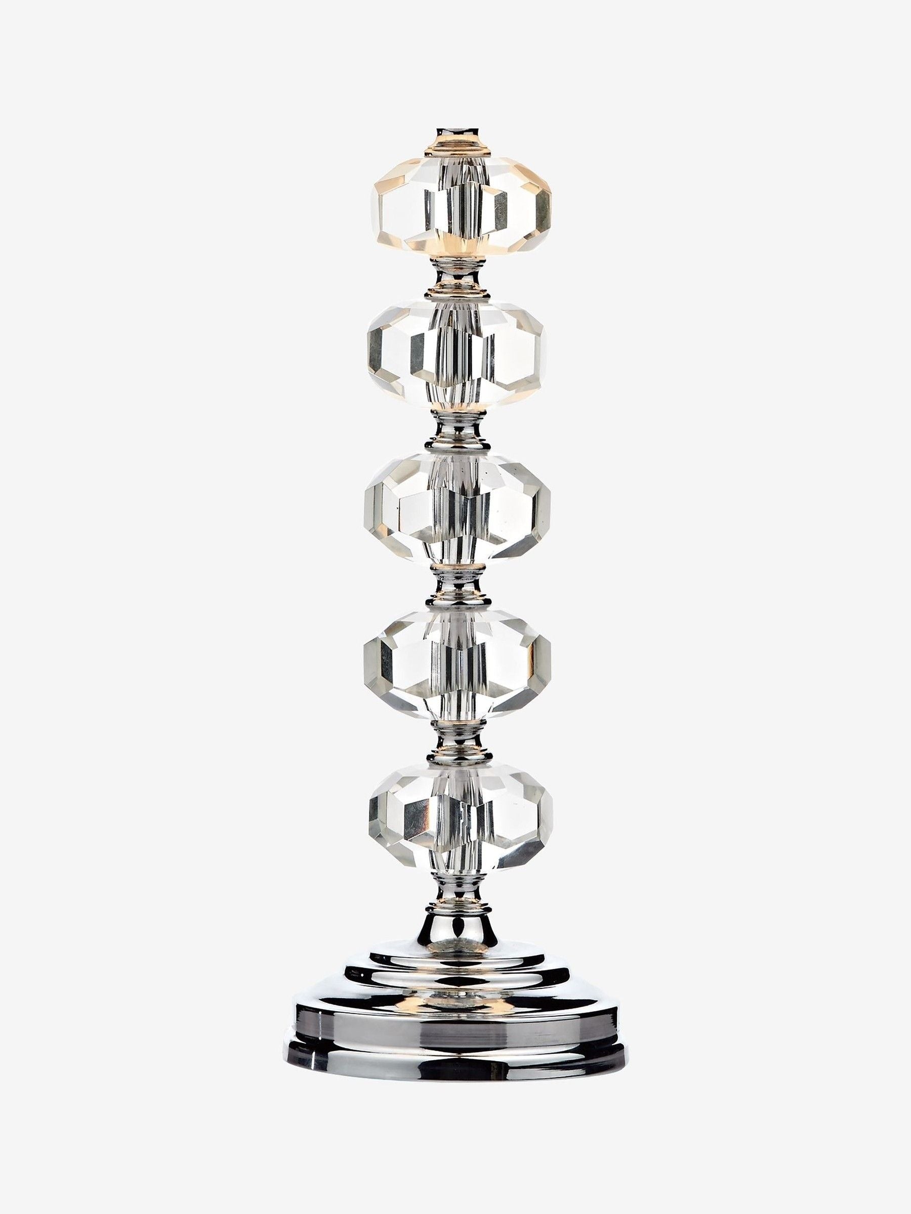Dar Lighting Silver Oleana table lamp with crystal beads and ivory shade (British brand)