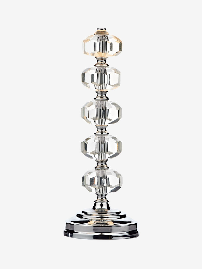 Dar Lighting Silver Oleana table lamp with crystal beads and ivory shade (British brand)