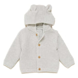 M&S Collection Boys Pure Cotton Knitted Cardigan 9-12 Months Grey Marl GOODS M&S   