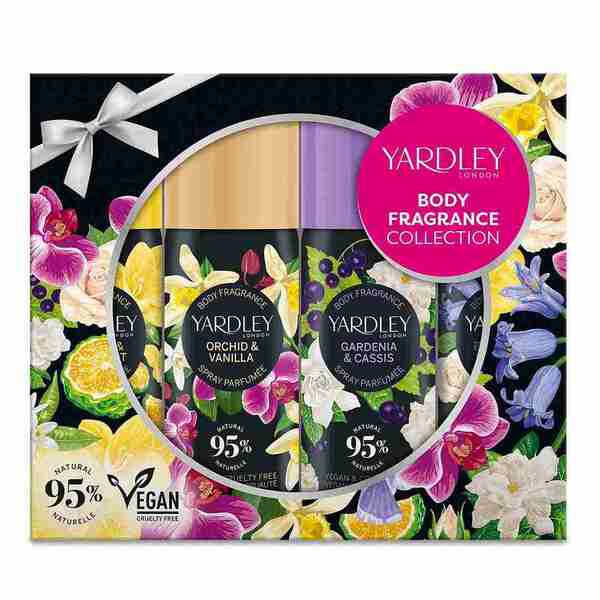 Yardley London body spray set floral collection 4x50ml, imported from the UK